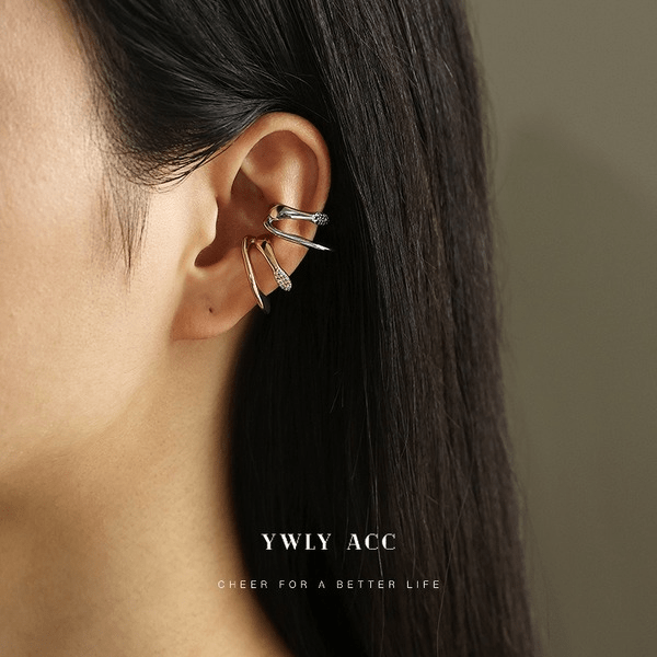 Wholesale Zircon Micro Inlaid Double Layer Ear Clip JDC-ES-YWLY025 Earrings 丽轶 Wholesale Jewelry JoyasDeChina Joyas De China