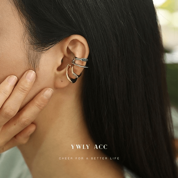 Wholesale Zircon Micro Inlaid Double Layer Ear Clip JDC-ES-YWLY025 Earrings 丽轶 Wholesale Jewelry JoyasDeChina Joyas De China