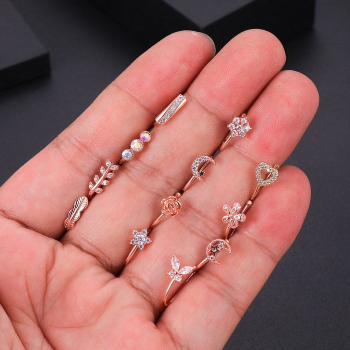 Wholesale zircon nose clip puncture JDC-NS-WH001 Piercings 威怀 Wholesale Jewelry JoyasDeChina Joyas De China