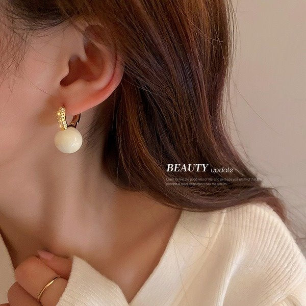 Wholesale Zircon Pearl Alloy Earrings JDC-ES-BY080 Earrings 宝钰 Wholesale Jewelry JoyasDeChina Joyas De China