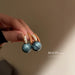 Wholesale Zircon Pearl Alloy Earrings JDC-ES-BY080 Earrings 宝钰 blue Wholesale Jewelry JoyasDeChina Joyas De China
