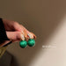 Wholesale Zircon Pearl Alloy Earrings JDC-ES-BY080 Earrings 宝钰 green Wholesale Jewelry JoyasDeChina Joyas De China
