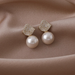 Wholesale zircon pearl copper earrings JDC-ES-W343 Earrings JoyasDeChina Wholesale Jewelry JoyasDeChina Joyas De China
