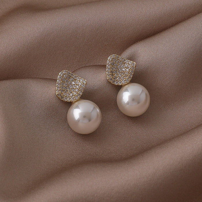 Wholesale zircon pearl copper earrings JDC-ES-W343 Earrings JoyasDeChina main picture Wholesale Jewelry JoyasDeChina Joyas De China