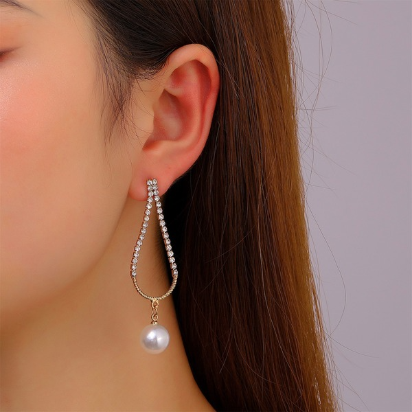 Wholesale Zircon Pearl drop earrings JDC-ES-D736 earrings JoyasDeChina Wholesale Jewelry JoyasDeChina Joyas De China