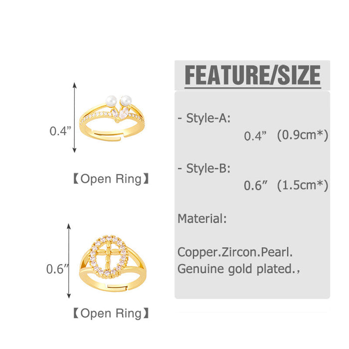Wholesale Zircon Pearl Electroplated Copper Rings JDC-RS-AS281 Rings JoyasDeChina Wholesale Jewelry JoyasDeChina Joyas De China