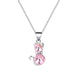 Wholesale Zircon pendant necklace JDC-NE-D726 necklaces JoyasDeChina 11 white k# pink diamond cat Wholesale Jewelry JoyasDeChina Joyas De China