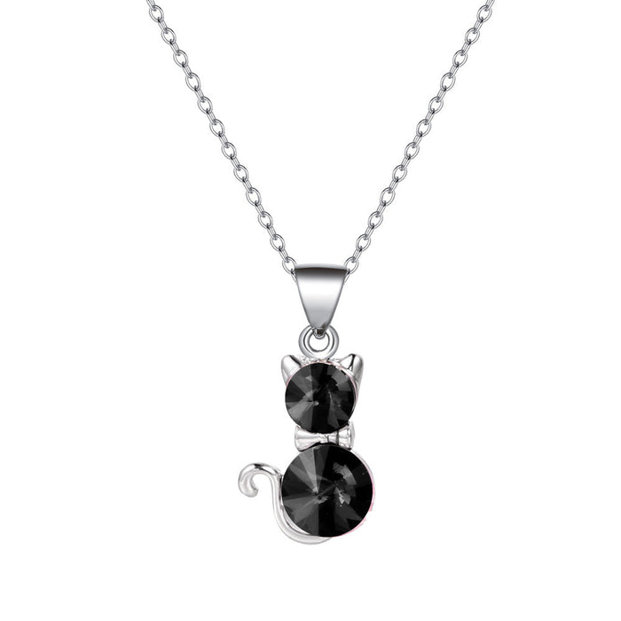 Wholesale Zircon pendant necklace JDC-NE-D726 necklaces JoyasDeChina 14 black diamond cats Wholesale Jewelry JoyasDeChina Joyas De China
