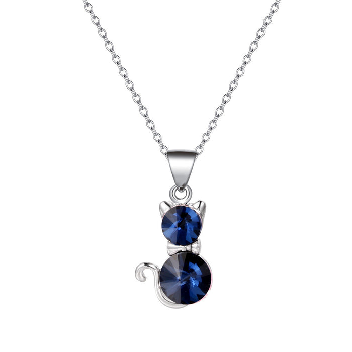 Wholesale Zircon pendant necklace JDC-NE-D726 necklaces JoyasDeChina 15 Royal Blue Cats Wholesale Jewelry JoyasDeChina Joyas De China