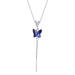 Wholesale Zircon pendant necklace JDC-NE-D726 necklaces JoyasDeChina 22 sapphire butterflies. Wholesale Jewelry JoyasDeChina Joyas De China