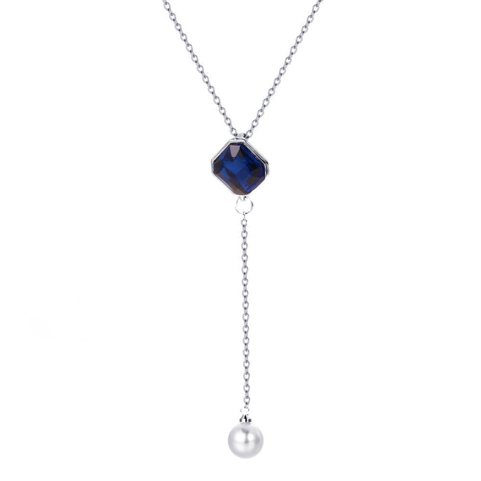 Wholesale Zircon pendant necklace JDC-NE-D726 necklaces JoyasDeChina 23 Sapphire and blue diamonds Wholesale Jewelry JoyasDeChina Joyas De China