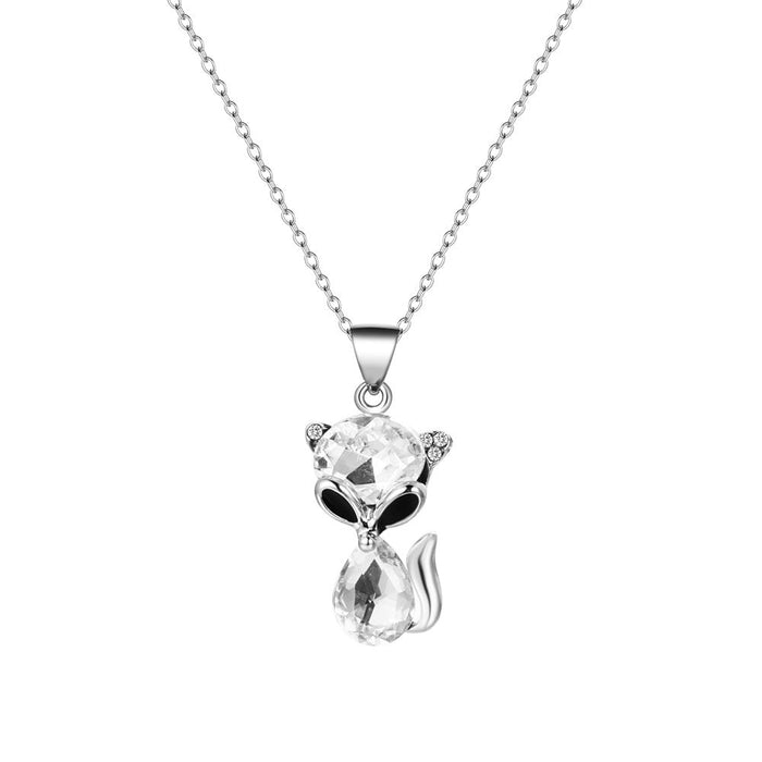 Wholesale Zircon pendant necklace JDC-NE-D726 necklaces JoyasDeChina 34 white diamond Fox Wholesale Jewelry JoyasDeChina Joyas De China