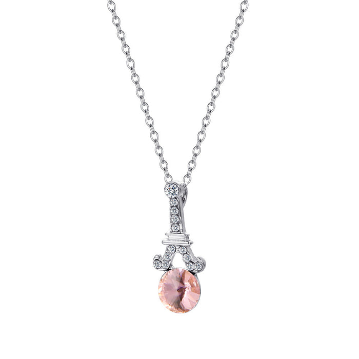 Wholesale Zircon pendant necklace JDC-NE-D726 necklaces JoyasDeChina 35 Pink Diamond Tower Wholesale Jewelry JoyasDeChina Joyas De China
