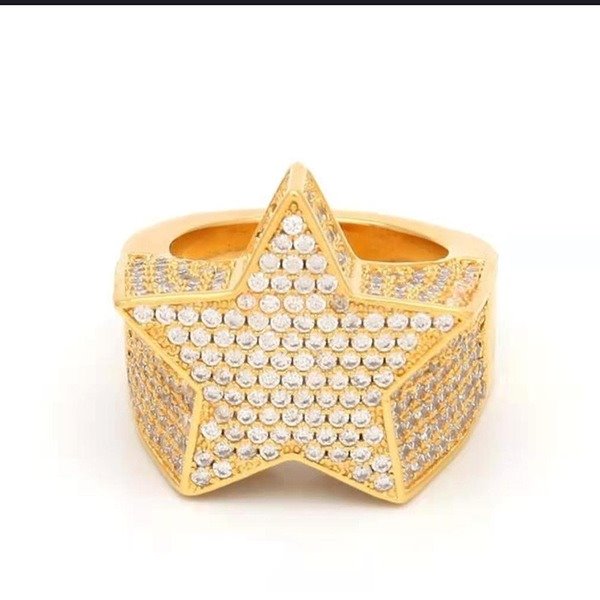 Wholesale Zircon Pentagram Metal Rings JDC-RS-WN103 Rings 薇妮 Wholesale Jewelry JoyasDeChina Joyas De China