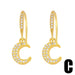Wholesale Zircon Star Moon Copper 18k Gold Plated Earrings JDC-ES-AS-019 Earrings 翱?N C Wholesale Jewelry JoyasDeChina Joyas De China