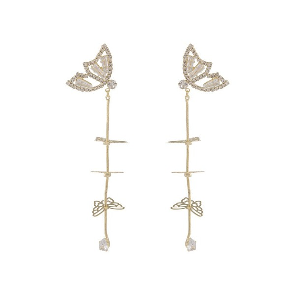 Wholesale zircon tassel butterfly earrings JDC-ES-W355 Earrings JoyasDeChina Wholesale Jewelry JoyasDeChina Joyas De China