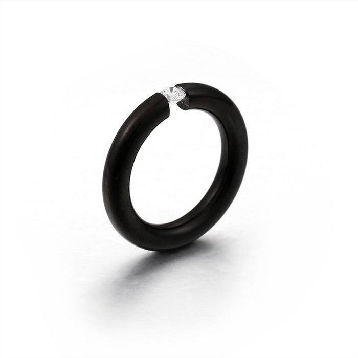 Wholesale zircon titanium steel stainless steel rings JDC-RS-KL002 Rings JoyasDeChina 3mm black KR44314-K No.6 Wholesale Jewelry JoyasDeChina Joyas De China