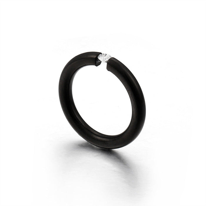 Wholesale zircon titanium steel stainless steel rings JDC-RS-KL002 Rings JoyasDeChina 4mm black kr44303-k No.6 Wholesale Jewelry JoyasDeChina Joyas De China
