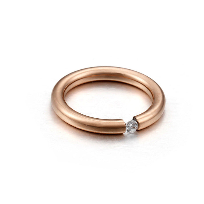 Wholesale zircon titanium steel stainless steel rings JDC-RS-KL002 Rings JoyasDeChina 4mm rose gold KR44302-K No.6 Wholesale Jewelry JoyasDeChina Joyas De China