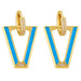 Wholesale zircon V-shaped red Earrings JDC-ES-AS031 Earrings 翱?N Blue Wholesale Jewelry JoyasDeChina Joyas De China