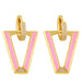 Wholesale zircon V-shaped red Earrings JDC-ES-AS031 Earrings 翱?N Pink Wholesale Jewelry JoyasDeChina Joyas De China