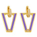 Wholesale zircon V-shaped red Earrings JDC-ES-AS031 Earrings 翱?N Purple Wholesale Jewelry JoyasDeChina Joyas De China