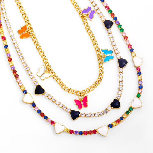 Wholesale zircon Vintage color diamond necklace JDC-NE-AS566 Necklaces 翱昇 Wholesale Jewelry JoyasDeChina Joyas De China