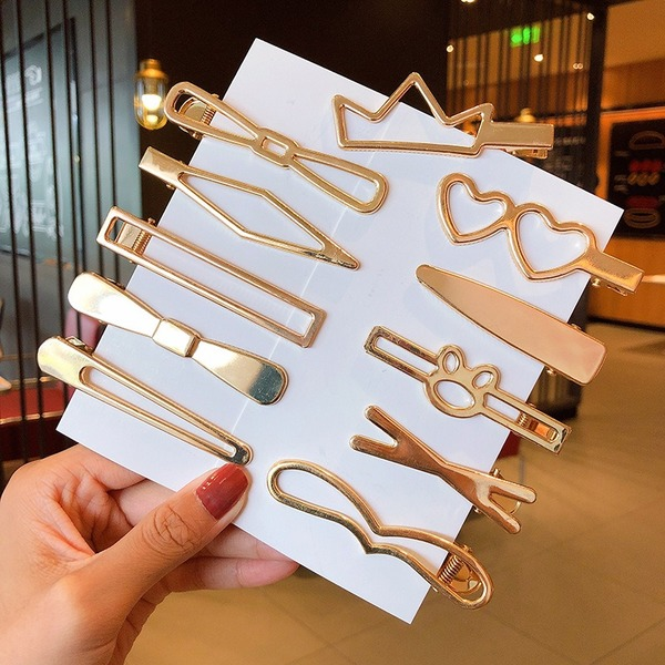 Bulk Jewelry Wholesales Hair Clips metal smooth surface bright color geometric shape hairpin JDC-HC-i039 Wholesale factory from China YIWU China