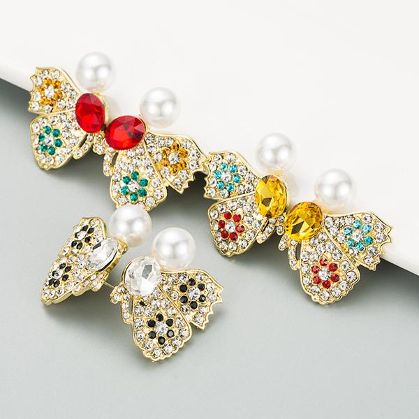 Bulk Jewelry Wings full diamond earrings wholesale JDC-ES-g032 Wholesale factory from China YIWU China