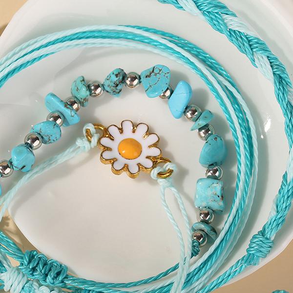 Bulk Jewelry Woven knotted turquoise multi-layer jewelry wholesale JDC-BT-002 Wholesale factory from China YIWU China